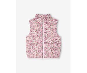 Sleeveless Lightweight Jacket with Floral Pattern for Girls printed pink