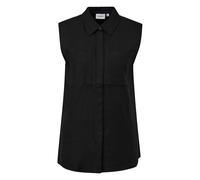 Sleeveless Long Linen Blend Shirt with Chest Pockets Women's COMMA Noir 46