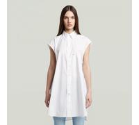 Sleeveless Oversized Shirt - White - Women M