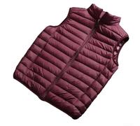 Sleeveless Puffer Waistcoat for Men Featuring Ultra Light Build Portable Storage and Stand Collar for Travel and Activity (3XL Wine red)