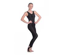 Sleeveless Ruched Front Nylon/Lycra Catsuit, Black