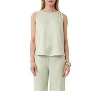 Sleeveless Satin Viscose Blouse with Pleated Round Neck for Women COMMA Vert 34