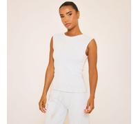 Sleeveless Seam Detail Fitted Interlock Top In Grey, Women's Size UK 14