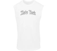 Sleeveless T-shirt Mister Tee New York Wording Blanc 2XL