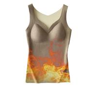 Sleeveless Thermal Vest, Thermal Tank Top, Sleeveless Fleece Lined Thermal Shirts with V-Neck, Thick, Comfortable Underwear Vest Tops for Shaping the Slimming Body