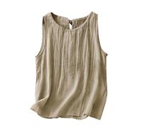 Sleeveless Tops For Women Uk Black Tank Top Women Linen Vest Tops for Uk Retro Embroidered Loose Fit Sleeveless Lightweight Crewneck Summer Shirt Baggy Casual Flowy Shirts Ladies Summer Size 12