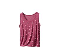Sleeveless Tops for Women UK - Summer Vests for Women, Plus Size, Bow Print, Modal Vest Tops, Breathable, Loose Fit, Round Neck, Long Camisole Casual Holiday Beach, Tank UK A Red
