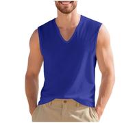 Sleeveless Tshirt Men Summer Cotton Gym Vests Loose Fit Designer Tank Tops Solid Colour V Neck Undershirts Moisture Wicking Breathable Sports Tshirts Casual Hawaiian Beach Tees