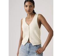 Sleeveless V-Neck Cardigan Ecru