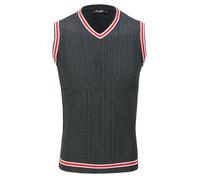 Sleeveless V-Neck Knitted Jumper Vest Versatile Styling XPOSED Grey M