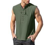 Sleeveless Vest Men, Sleeveless Tshirt Men, Tank Top Singlet Medieval Gothic sleeveless Shirt Top Tee (Green, M)