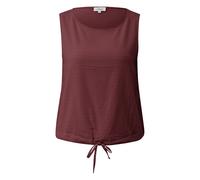 Sleeveless Viscose Blend Blouse with All-Over Print and Drawstring Round Neck Straight Cut Garnet Women s.Oliver Rouge 36
