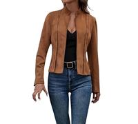 Sleeveless Waistcoat Cozy Gilets Stand Collar Vest Womens Casual Fall Fashion Three Quarter Sleeve Sleeve Cardigan Short Small Jackets Long Womens Waistcoats Suit Vests (Brown, L)