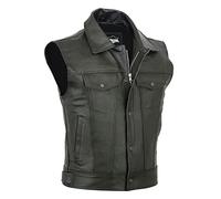 Sleeveless Waistcoat Men Leather Waistcoats For Men Uk Mens Premium Motorcycle Leather Black Waistcoat Leather Gilet Classic Vest Button Fastening Waistcoat Calvin Mens Zip Up Waistcoat Waterproof