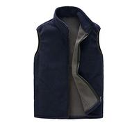 Sleeveless Workout Tops Men Fleece Gilets For Men Uk Stand Collar Zip Up Gilets Jacket Loose Comfortable Cardigan Lightweight Outdoor Sports Gilet Fashionable Casual Gilet Thickened Warm Coats