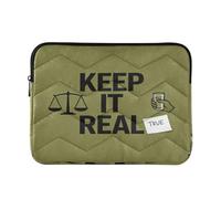 Sleeves for Laptops 13-14 Inch Classical, Inspirational Slogan: Keep It Real, Computer Sleeve with Zipper for Business Work