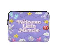 Sleeves for Laptops 13-14 Inch Classy, Welcome Little Miracle Baby Themed Pattern, Computer Carrying Bags for Men Women