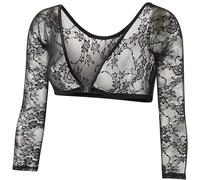 Sleevey Wonders Women's Basic 3/4 Length Slip-on Lace Sleeves, Black, 1x