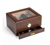 Slege Cigar Humidor,Humidor Cigar Box for Cuban Cigars,Storage Drawer & Glass-Top Humidor Spanish Cedar-Cigar Case,Humidifier,Divider,Hygrometer,Cigar Accessories(25-30 Cigars),Men's Gift