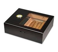 Slege Cigar Humidor, Humidors Cigars Box for Cuban Cigars,Glass-Top Humidor Spanish Cedar-Cigar Case,Single Layer,Humidor Humidifier,Divider,Hygrometer,Cigar Accessories(15-30 Cigars)