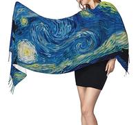 SLEHAGU Running Horse Women's Scarf Pashmina Shawl Wrap for Evening Dress Wedding Bridal Winter Warm Large Scarves, The Starry Night Van Gogh, One Size