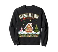 SLEIGH ALL DAY JINGLE THE WAY Merry Christmas Santa reindeer Sweatshirt