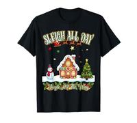 Sleigh All Day Jingle The Way Merry Christmas Santa Reindeer T-Shirt