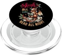 Sleigh All Day Read All Night Dragon Fun PopSockets PopGrip for MagSafe
