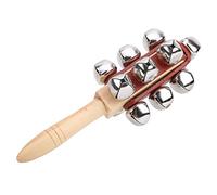 Sleigh Bell Stick, 13 Metal Bells Hand Percussion Jingle Bells Stick Jingles Bells Wooden Handheld Jingles Bell Children Toy Musical Instrument for Party