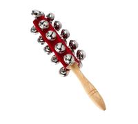 Sleigh Bell - Wood Velvet Stainless Steel | Jingle Bell | Jingle Stick | Festive Musical Accessory Designed To Produce Cheerful Jingling Sounds For Holiday Celebrations, Christmas Decorations, Perform