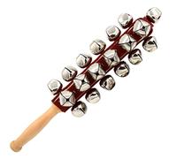 Sleigh Bells - 32x7x5cm Wooden Handle, Handheld Music Bells, Percussion Rattles | Perfect For Home School Early Education Teaching Aids Holiday Celebration Religious Ceremony Children Fun Party