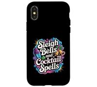 Sleigh Bells Cocktail Spells Funny Christmas Drinking Party Case for iPhone X/XS