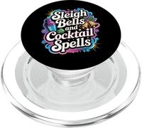 Sleigh Bells Cocktail Spells Funny Christmas Drinking Party PopSockets PopGrip for MagSafe