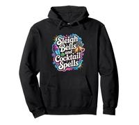 Sleigh Bells Cocktail Spells Funny Christmas Drinking Party Pullover Hoodie
