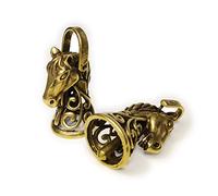 Sleigh Bells for Horses Harness, Gremlin Guardian Bell, Polar Express Bell for DIY Crafts, Santas Jingle Bell for Christmas/Xmas Tree, Mini Brass Decor for Keychain, Hanging Ornaments for Bike [2Pack]