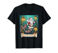 Sleigh Bells Under The Sea Santa Mermaid Ocean Christmas Fun T-Shirt