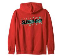 Sleigh-DHD Funny Christmas ADHD Holiday Design Zip Hoodie
