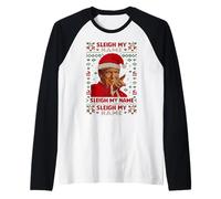 Sleigh My Name Funny Christmas Santa Trump Humor Raglan Baseball Tee