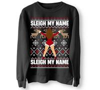 Sleigh My Name Singer Christmas Jumper - Black - 2XL