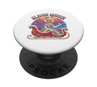 Sleigh Queen Drag Christmas Rainbow Pride Holiday PopSockets Adhesive PopGrip