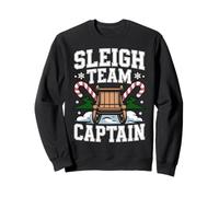 Sleigh Team Captain Christmas Candy Cane Crew Lights Funny Sweatshirt