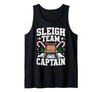 Sleigh Team Captain Christmas Candy Cane Crew Lights Funny Tank Top