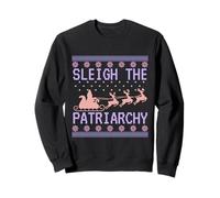 Sleigh The Patriarchy Feminist Ugly Christmas Sweater Funny Sweatshirt