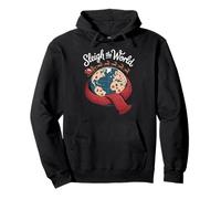 Sleigh the World Funny Christmas Snow Globe Pullover Hoodie