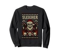 Sleigher Christmas Sweater Knit Skull Inferno Sweatshirt