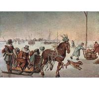 Sleighing after a work by Hendrick Averkamp. From Modes and Manners published 1925 Poster Print by Hilary Jane Morgan (17 x 11)