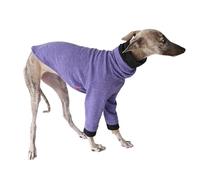 Slender Dog Winter Coat,Italian Greyhound Stretch Jumper Sweater Pajamas Whippet Spring Autumn T-Shirt Pullover Clothes for Daily Wear_L(Purple)