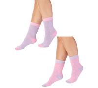 Slenderella 2 Pack Butterfly Bamboo Leisure Socks LS186 Pink