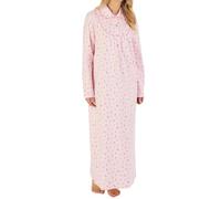 Slenderella 51" Collared Brushed Cotton Nightie ND06212 Pink 10-12