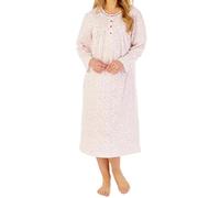 Slenderella Anemone Long Sleeve Buttoned Top 45 Inch Nightdress (20/22, pink)
